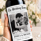 Personalized Wedding Wine Label, Custom Photo Wine Bottle Label, The Wedding Times Newspaper Label, Bride Groom Wedding Gift,Newspaper Label
