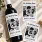 Personalized Wedding Wine Label, Custom Photo Wine Bottle Label, The Wedding Times Newspaper Label, Bride Groom Wedding Gift,Newspaper Label