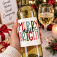 Merry and Bright Christmas Wine Bottle Labels, Christmas Gift, Holiday Wine Label, Mini Bottle Label, Christmas Party Favors, Christmas Gift