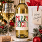 Merry and Bright Christmas Wine Bottle Labels, Christmas Gift, Holiday Wine Label, Mini Bottle Label, Christmas Party Favors, Christmas Gift