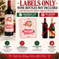 Christmas Wine Bottle Label, Merry and Bright Vintage Santa Wine Label, Pink Christmas Gift, Holiday Hostess Gift, Wine Lover Gift, Pink
