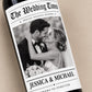 Personalized Wedding Wine Label, Custom Photo Wine Bottle Label, The Wedding Times Newspaper Label, Bride Groom Wedding Gift,Newspaper Label