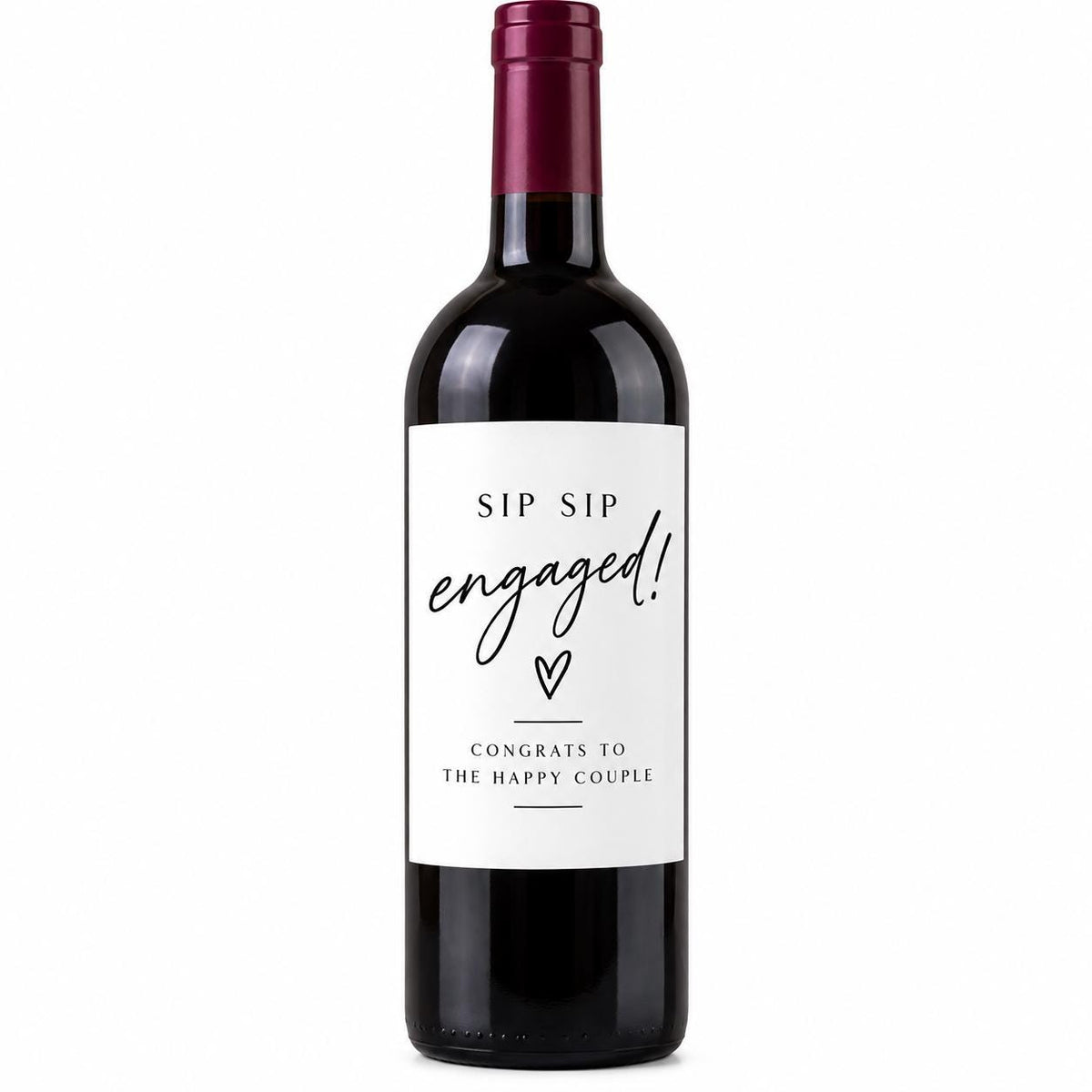 Engagement Wine Bottle Label, Sip Sip Engaged Sticker, Engagement Gift for Couple, Bridal Shower Gift, Wine Bottle Sticker, Engagement Gift