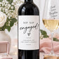 Engagement Wine Bottle Label, Sip Sip Engaged Sticker, Engagement Gift for Couple, Bridal Shower Gift, Wine Bottle Sticker, Engagement Gift