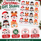 Personalized Christmas Name Stickers, Custom Holiday Gift Labels, Christmas Gift Tag Stickers, Vinyl Sticker Sheets for Gift Wrapping, 16 ct
