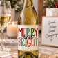 Merry and Bright Christmas Wine Bottle Labels, Christmas Gift, Holiday Wine Label, Mini Bottle Label, Christmas Party Favors, Christmas Gift