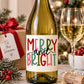 Merry and Bright Christmas Wine Bottle Labels, Christmas Gift, Holiday Wine Label, Mini Bottle Label, Christmas Party Favors, Christmas Gift