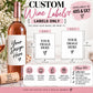 Custom Wine Bottle Labels, Print Your Own Design, Personalized Wine Label Printing, Photo Wine Labels, Party & Event Bottle Labels, Gift