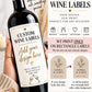 Custom Wine Bottle Labels, Print Your Own Design, Personalized Wine Label Printing, Photo Wine Labels, Party & Event Bottle Labels, Gift