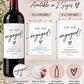 Engagement Wine Bottle Label, Sip Sip Engaged Sticker, Engagement Gift for Couple, Bridal Shower Gift, Wine Bottle Sticker, Engagement Gift
