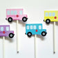 School Bus Cupcake Toppers, Pink School Bus, Blue School Bus, Cake Toppers, Bus Birthday Party Decorations, Bus Party Supplies, School Party