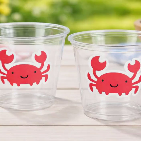 Crab Party Cups, Crab Treat Cups, Crab Birthday, Crab Party, Crab Party Favors, Under the Sea Party Cups