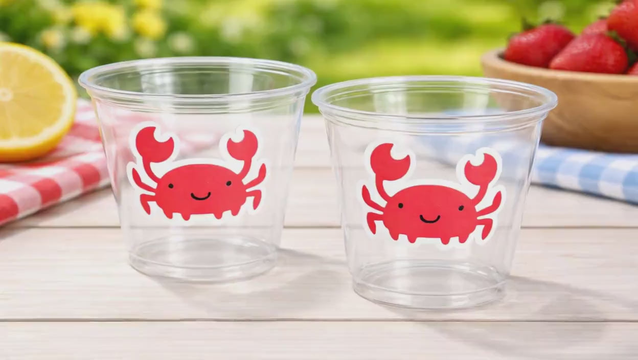 Crab Party Cups, Crab Treat Cups, Crab Birthday, Crab Party, Crab Party Favors, Under the Sea Party Cups