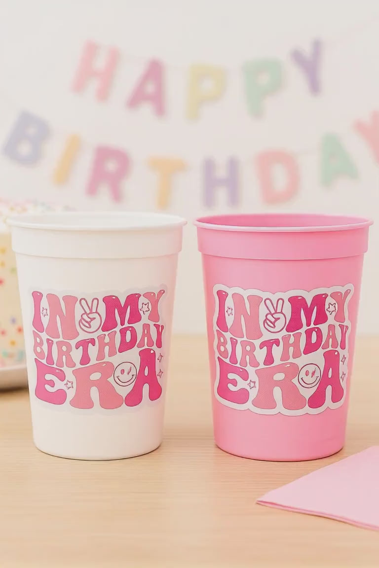 Birthday Party Cups - In my Birthday Era Party Cups Birthday Favor Cups birthday Party Favors Custom Birthday Cups Party Decorations