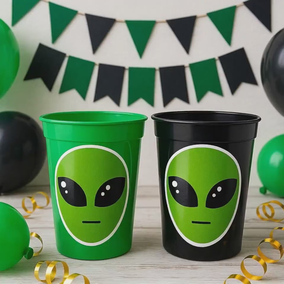 ALIEN PARTY CUPS -Alien Cups Alien Birthday Alien Party Alien Party Decorations Alien Party Supplies Ufo Party Cup Spaceship Cup Space Party