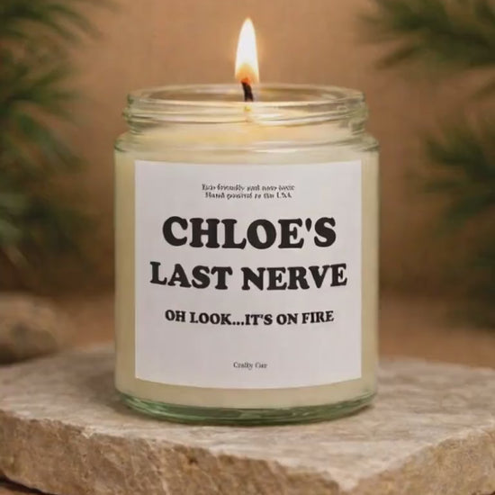 Personalized Last Nerve Soy Candle, Custom Name Candle Gift, Funny Scented Candle for Her or Him Christmas Gift, Birthday Gift, Funny Gifts