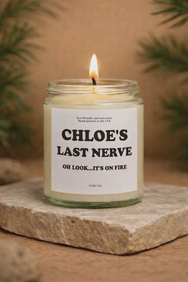 Personalized Last Nerve Soy Candle, Custom Name Candle Gift, Funny Scented Candle for Her or Him Christmas Gift, Birthday Gift, Funny Gifts