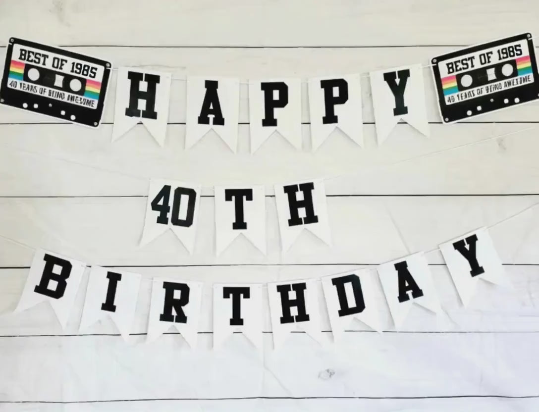 BEST OF 1985 - 40th Birthday Banner 1985 Banner 1985 Party Decorations 40th Party Decorations 40th Party Banner 40 Birthday Party Banner 80s