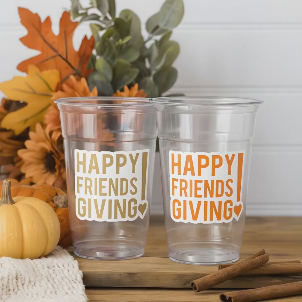 FRIENDSGIVING PARTY CUPS - Friendsgiving Cups Friendsgiving Decorations Happy Friendsgiving Party Friendsgiving Party Favors Thanksgiving