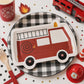 Fire Truck Party Plates 12ct | Firefighter Birthday Party Supplies | Fire Engine Plates | Kids Firetruck Decorations | Firefighter Party