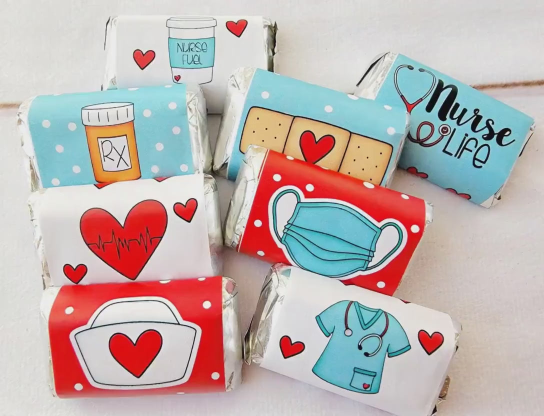 30 - NURSE PARTY FAVOR Stickers for candy Nurse Stickers Nurse Graduation Nursing Party Favors Candy Wrappers Nurse Graduation Decorations