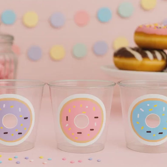 DONUT PARTY CUPS- Donut Birthday Party Donut Grow Up Donut Party Decoration Donut Birthday Decoration Donut First Birthday Donut Baby Shower
