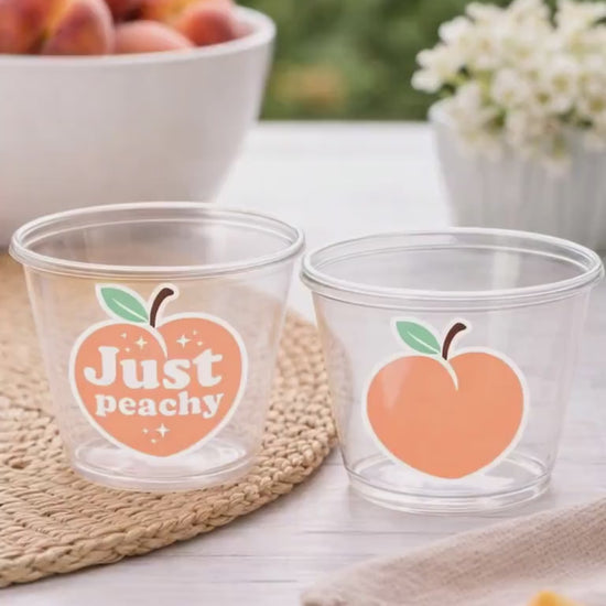 PEACH PARTY CUPS- Peach Birthday Party Peach First Birthday Peach 1st Birthday Peach Party Decorations Peach Party Supplies Just Peachy Cups