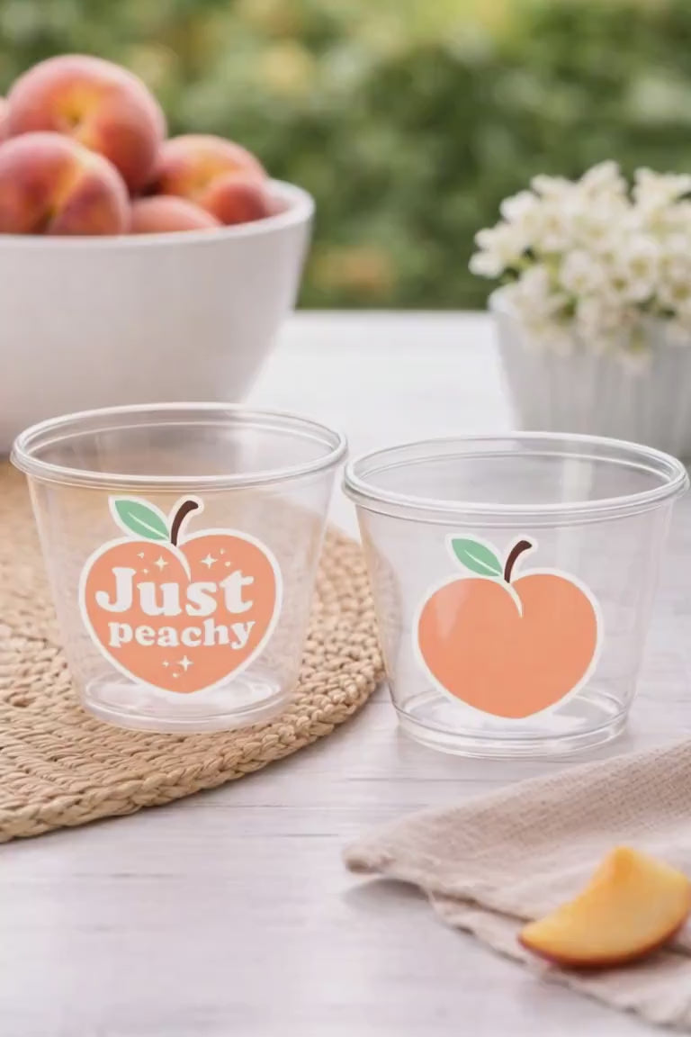 PEACH PARTY CUPS- Peach Birthday Party Peach First Birthday Peach 1st Birthday Peach Party Decorations Peach Party Supplies Just Peachy Cups