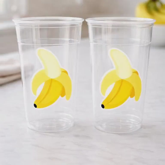 BANANA PARTY CUPS - Banana Party Favors Banana Treat Cups Banana Birthday Banana Party Favor Cups Monkey Birthday Party Fruit Party Cups