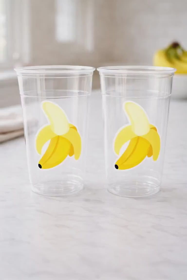 BANANA PARTY CUPS - Banana Party Favors Banana Treat Cups Banana Birthday Banana Party Favor Cups Monkey Birthday Party Fruit Party Cups