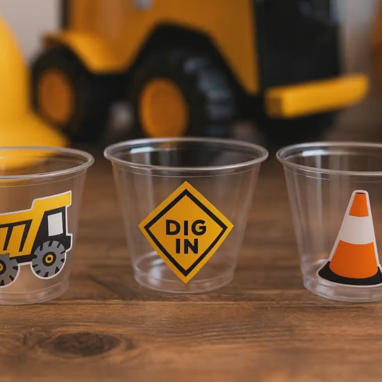 CONSTRUCTION PARTY CUPS - Dump Truck Party Cups Construction Truck Cups Construction Birthday Construction Party Construction Decorations