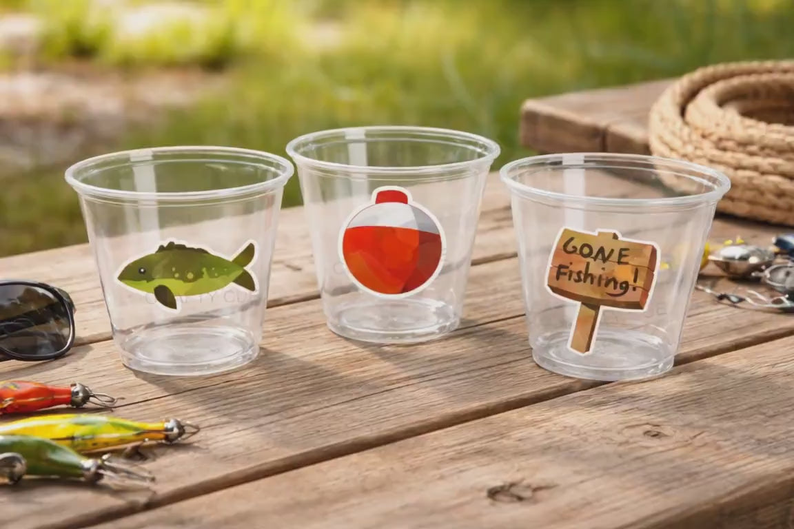 FISHING PARTY CUPS - Gone Fishing Party Fishing Party The Big One Fishing Bobber Decorations Fishing Birthday Fishing First Party Bait Cups