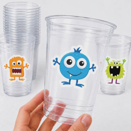 MONSTER PARTY CUPS - Monster Cups Little Monster First Birthday Decoration Little Monster Party Monster Cups Monster Birthday Decorations