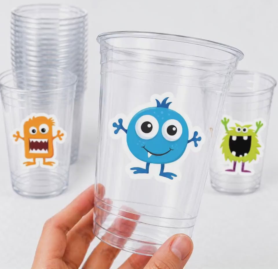 MONSTER PARTY CUPS - Monster Cups Little Monster First Birthday Decoration Little Monster Party Monster Cups Monster Birthday Decorations
