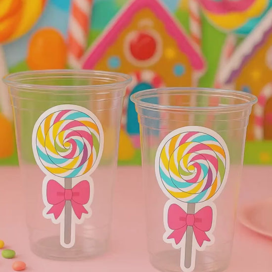 LOLLIPOP PARTY CUPS - Candy Cups Candy Birthday Cups Candy Party Favor Cups Decorations Candy Birthday Favor Party Favors Sweet 16 Party