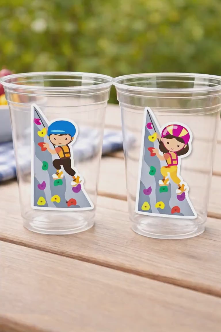 ROCK CLIMBING PARTY Cups -Rock Climbing Birthday Cups Rock Climber Cups Rock Climbing Party Decorations Rock Climb Cups Rock Climbing Favors
