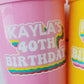 Custom Birthday Party Cups, Personalized Birthday Party Cups, Custom 40th, Custom 30th, Custom 50th, Birthday Favors, Vintage, 1984, 1994