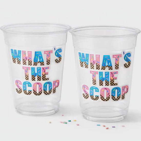 WHAT'S THE SCOOP Ice Cream Cups Ice Cream Gender Reveal Party Ice Cream Baby Shower Pink Blue Ice Cream Baby Shower Ice Cream Party Favors