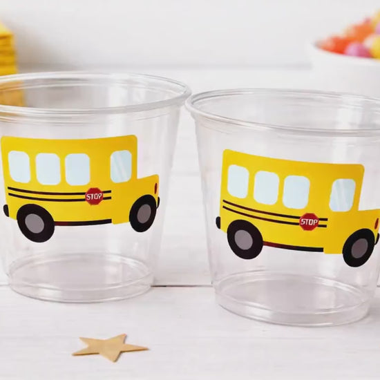 School Bus Party Cups - School Cups School Bus Birthday School Bus Party School Bus Favors Teachers Gift Gift for Teacher Back To School