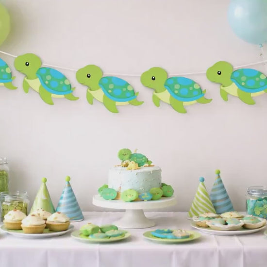 Turtle Garland, Turtle Banner, Turtle Decorations, Under the Sea Banner, Garland, Green Turtle, Baby Shower, Photo Prop