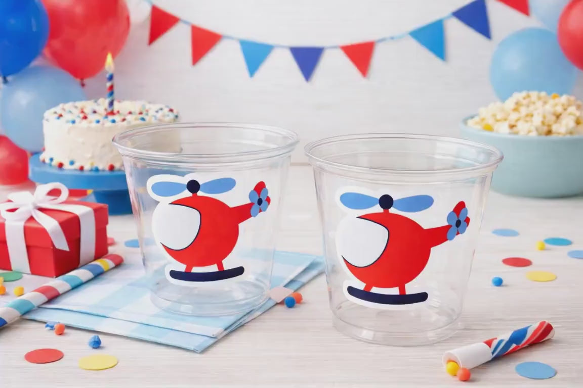 HELICOPTER PARTY CUPS - Helicopter Cups Helicopter Party Favors Helicopter Party Helicopter Birthday Helicopter Party Decorations Helicopter