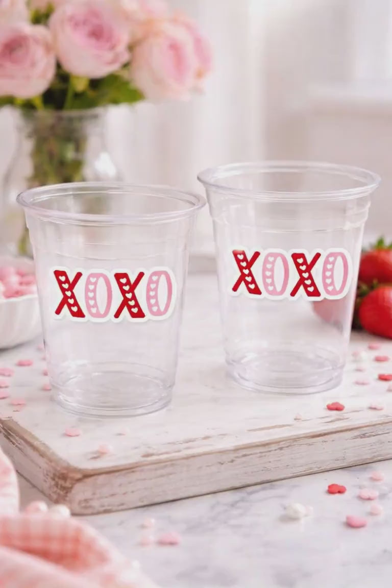 VALENTINE'S DAY CUPS - Valentine Party Cups Valentines Gifts Valentines Day Gifts Valentines Day Favor Cups Galentine's Day Cups XoXo Cups