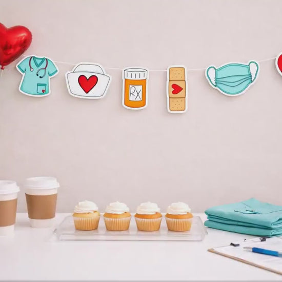 Medicine Garland, Nurse Banner, Nursing Banner, Nurse Garland, Doctor Garland, Doctor Banner, RN Banner, Nurse Graduation, Nurse Party Decor