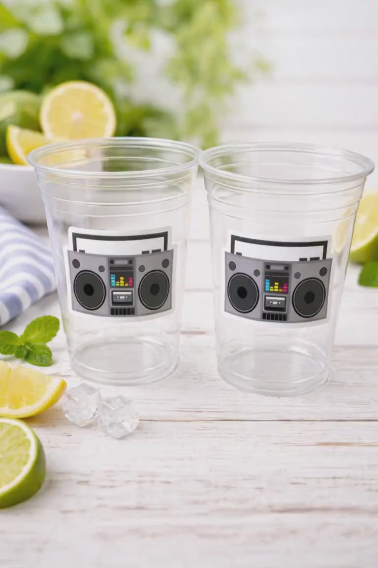BOOMBOX PARTY CUPS -I Love the 80'S Party Cups 80s Birthday Cups 80's Party Cups 80's Decorations Birthday Party Decorations 80s 90s Boombox