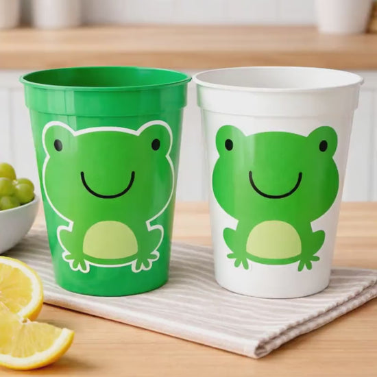 FROG PARTY CUPS - Frog Cups Frog Birthday Cup Frog Baby Shower Frog Cups Frog Birthday Frog Party Frog Party Decorations Frog Party Supplies