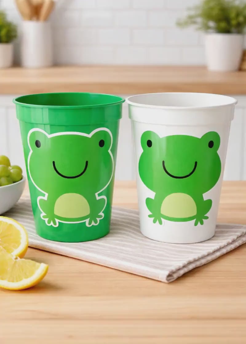 FROG PARTY CUPS - Frog Cups Frog Birthday Cup Frog Baby Shower Frog Cups Frog Birthday Frog Party Frog Party Decorations Frog Party Supplies