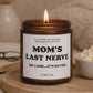 Mom's Last Nerve Scented Soy Candle, Gift for Mom Candle, Funny Mom Candle Gift, Funny Candle, Funny Gift for Mother, Mothers Day Candle