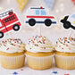 Emergency Vehicles Cupcake Toppers, Firetruck Cupcake Toppers, Ambulance Cupcake Toppers, Police Car Cupcake Toppers