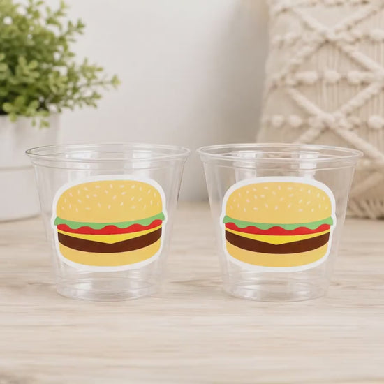 HAMBURGER PARTY Cups - Hamburger Birthday Party Hamburger Party Hamburger Treat Cups Hamburger Birthday Decorations Hamburger Party Favors