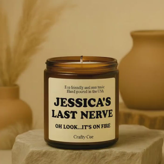 Custom Last Nerve Scented Soy Candle, Custom Name Candle, Personalized Candle Gift, Funny Candle, Funny Gift for her him, Coworker, Employee